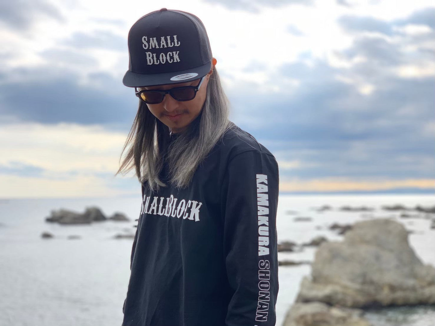 オリジナルロングTシャツ original long T-shirt "KAMAKURA"黒 black