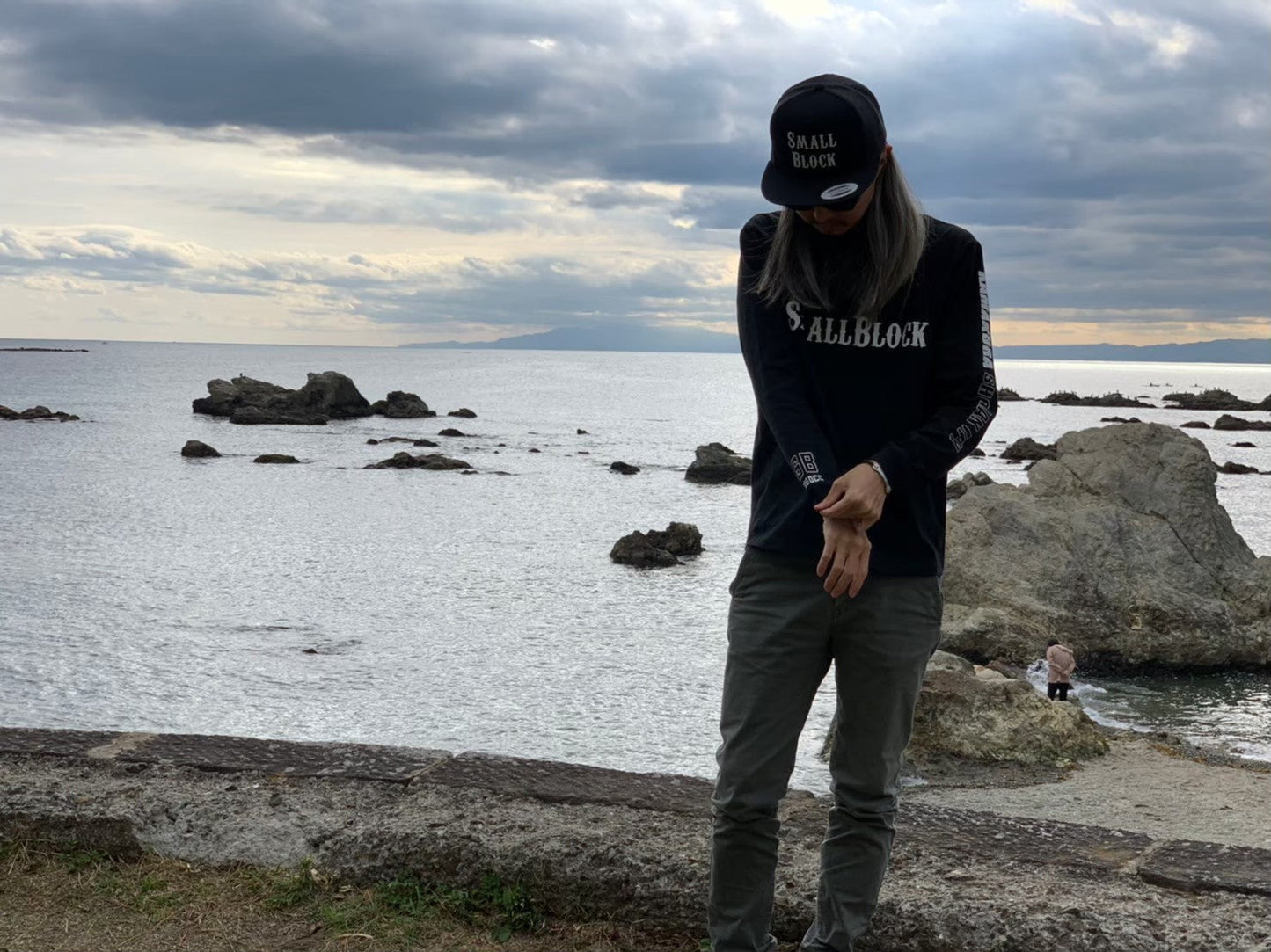 オリジナルロングTシャツ original long T-shirt "KAMAKURA"黒 black