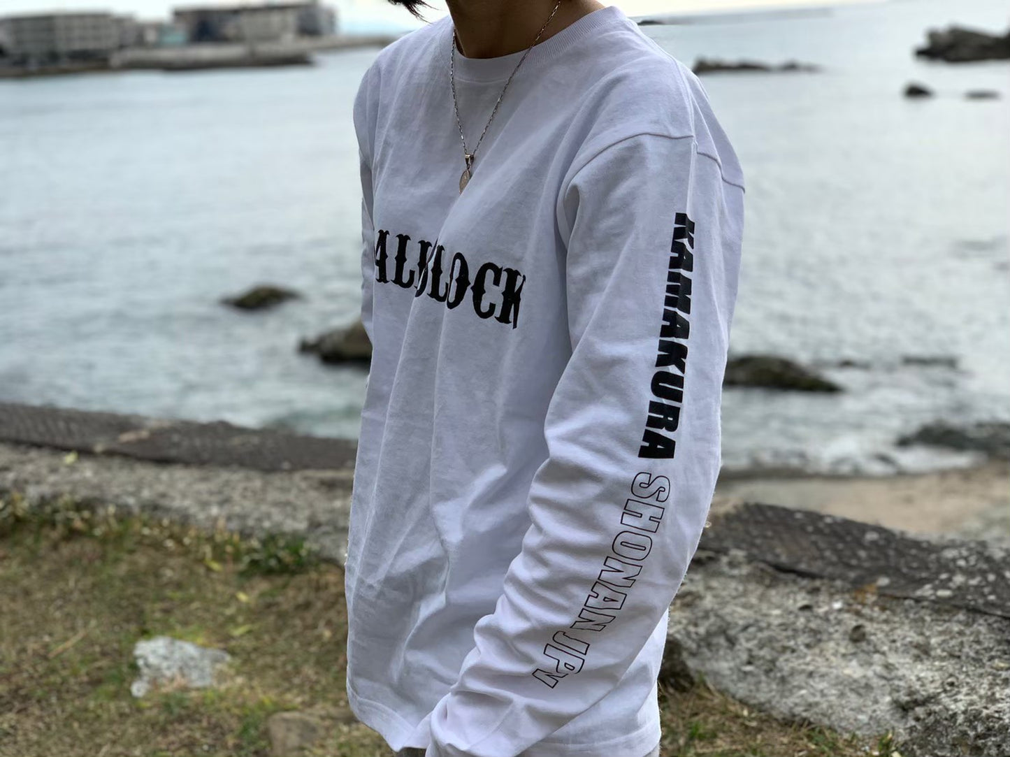 オリジナルロングTシャツ original long T-shirt "KAMAKURA"白 white
